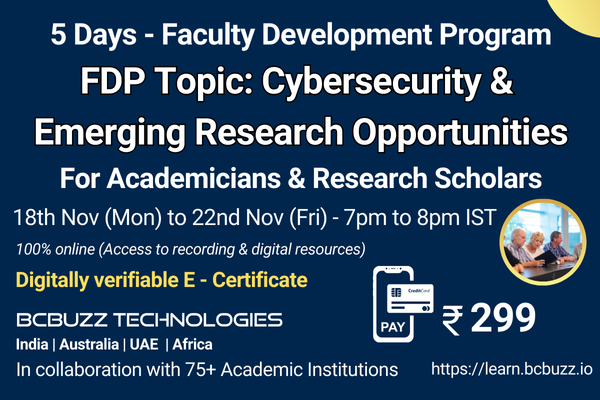 5 days FDP - Cybersecurity & Emerging research opportunities - 18th to ...